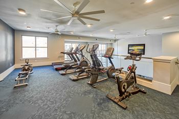 Two-story 24/7 fitness center with cardio loft